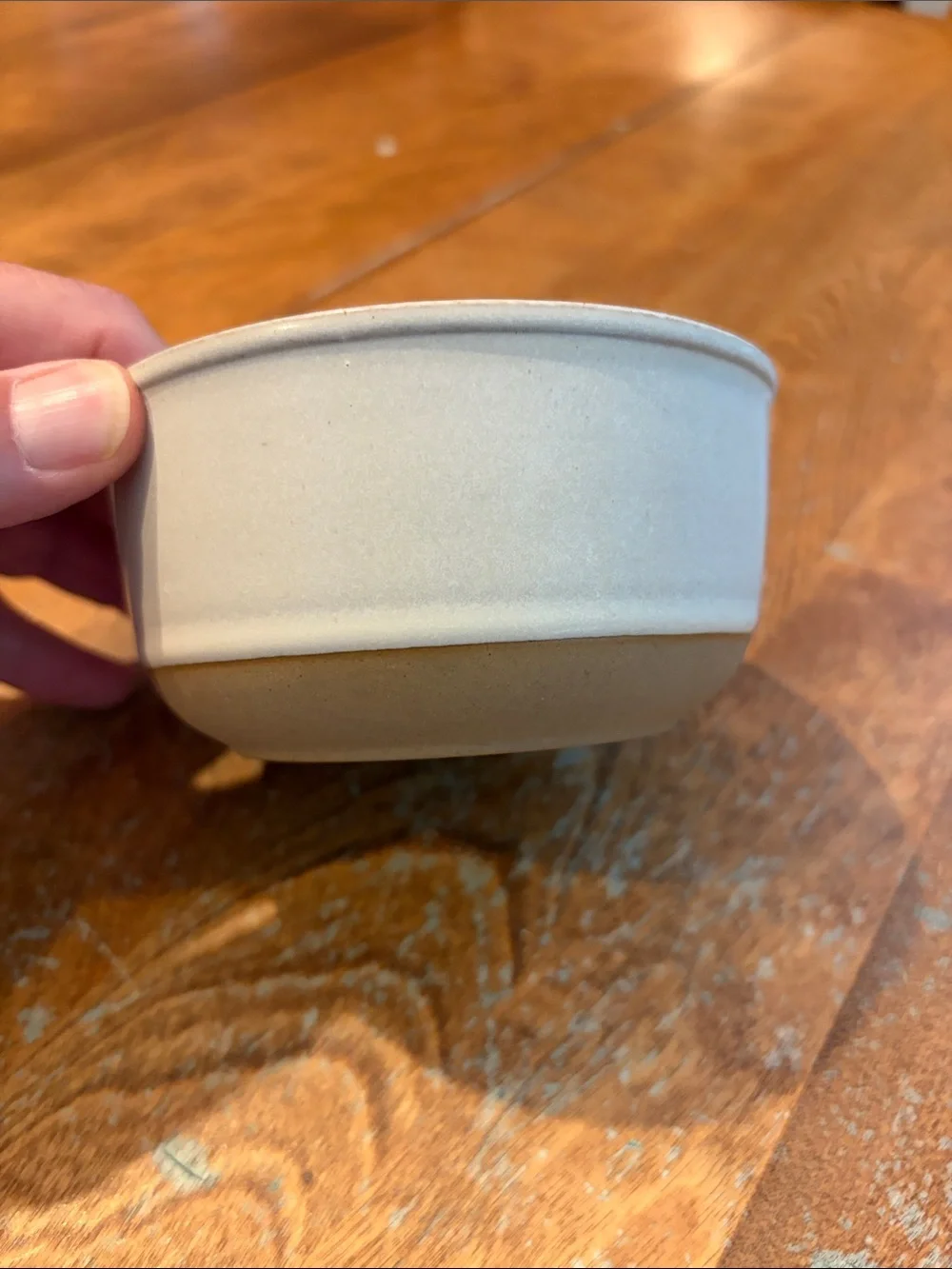 Clay stoneware pottery bowl Hearth & Hand Magnolia beige glazed 4.5 inches